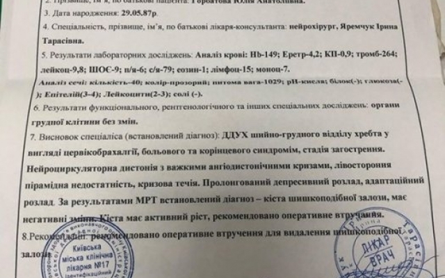 Молодая жительница Николаева Юлия Горбатова борется с тяжелой болезнью и просит помочь собрать деньги на операцию Фото № 4 Молодая жительница Николаева Юлия Горбатова борется с тяжелой болезнью и просит помочь собрать деньги на операцию Фото № 4