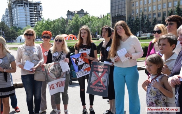 Под стенами Николаевского горсовета пикетируют зоозащитники Фото № 4 Под стенами Николаевского горсовета пикетируют зоозащитники Фото № 4