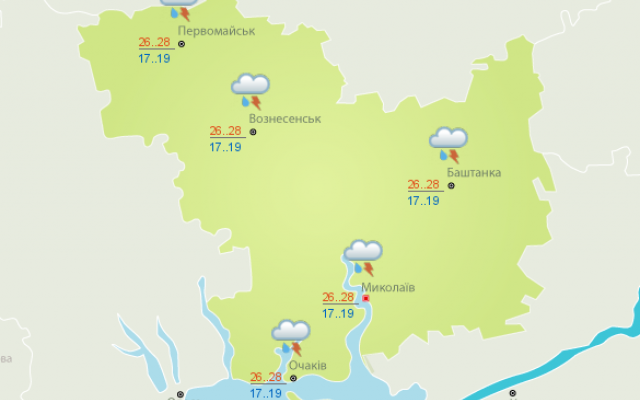 На Николаевщине ожидаются сильные дожди с градом Фото № 0 На Николаевщине ожидаются сильные дожди с градом Фото № 0