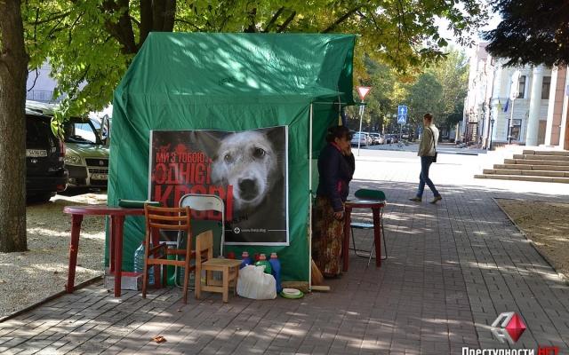 Неизвестные напали на палаточный городок зоозащитников возле Николаевского горсовета Фото № 5 Неизвестные напали на палаточный городок зоозащитников возле Николаевского горсовета Фото № 5