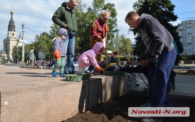 Николаевцы благоустроили клумбы вокруг памятника погибшим милиционерам Фото № 2 Николаевцы благоустроили клумбы вокруг памятника погибшим милиционерам Фото № 2