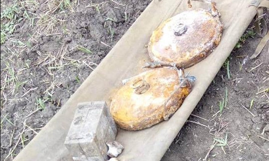 Мужчина на собственном огороде обнаружил противотанковые мины