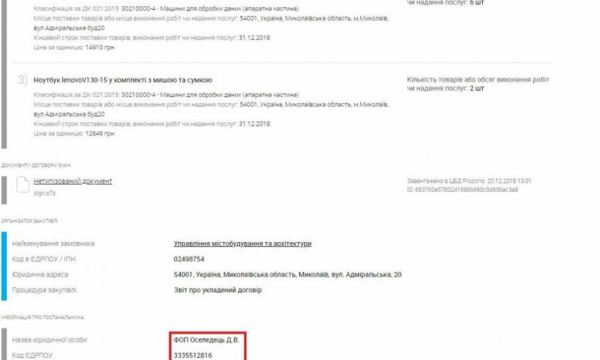 В Николаевской мэрии управление «закупает компьютеры» у несуществующей компании? 