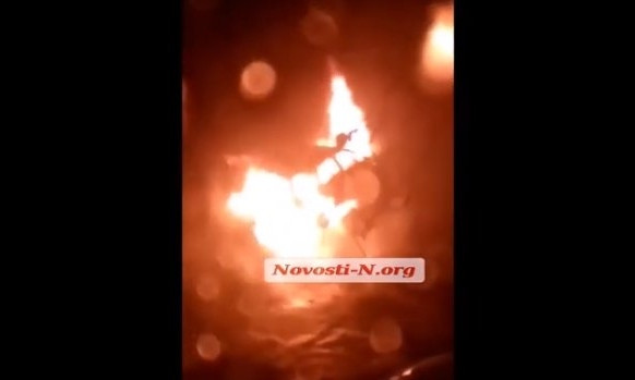 Ночью в Николаеве полностью сгорел «Фольксваген»