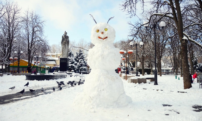 Красота Николаева под снежным покровом, но снег будет лежать недолго