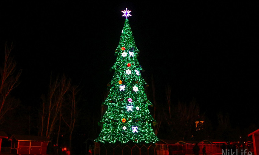 Главная елка Николаева засветилась яркими огнями