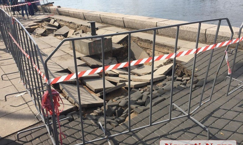 В Николаеве восстановили покрытие на Нижней Набережной, разрушенное после ливня