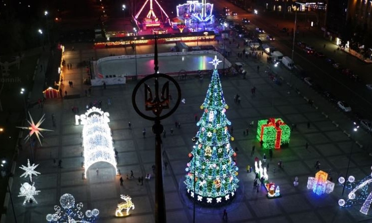 Как выглядит главная праздничная площадь Николаева с высоты птичьего полета 
