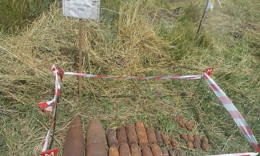 Возле села на Николаевщине нашли 34 снаряда и взрывателя времен Второй мировой войны