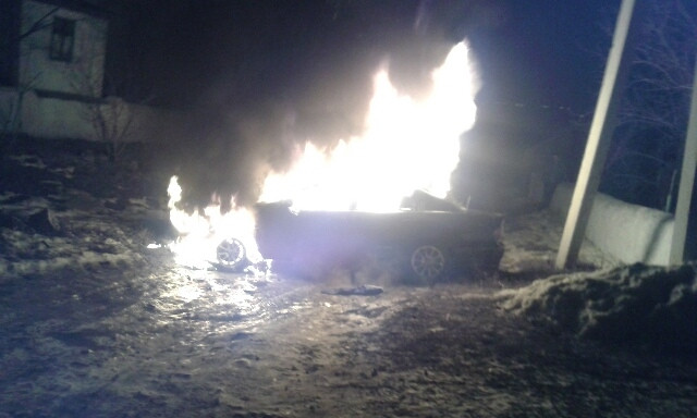 На Николаевщине сгорел автомобиль Mitsubishi
