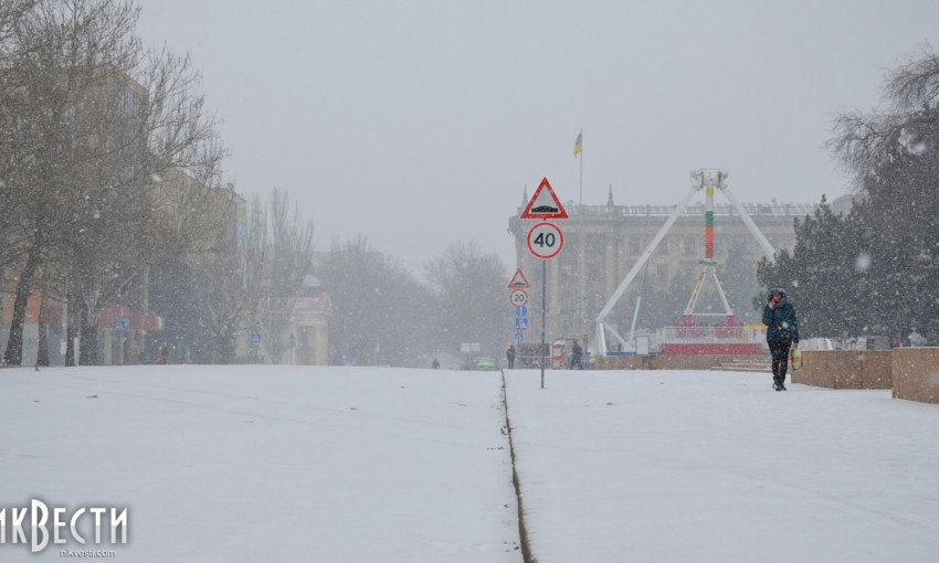 Николаев дождался снега, однако к вечеру начнется потепление