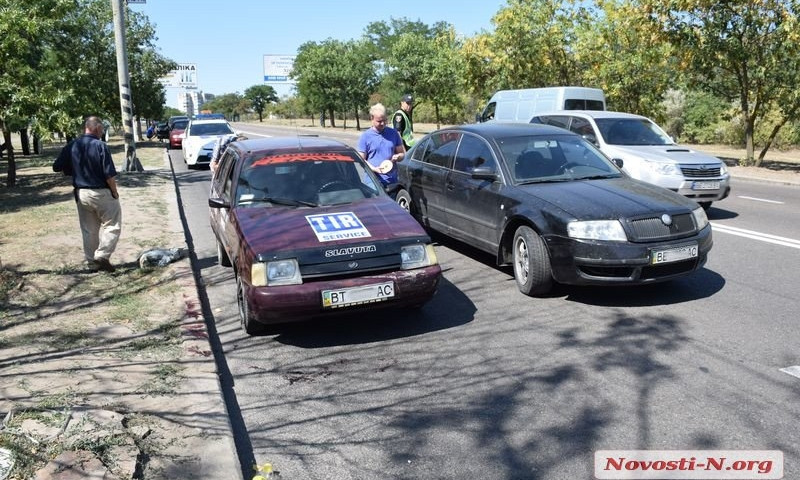 В Николаеве «Шкода» сбила водителя «Славуты», пытавшегося сесть в свой автомобиль