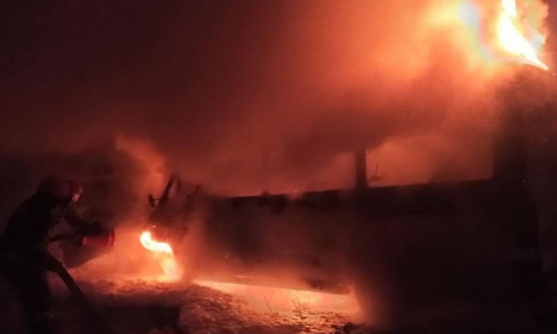 В Первомайске сгорел пассажирский автобус