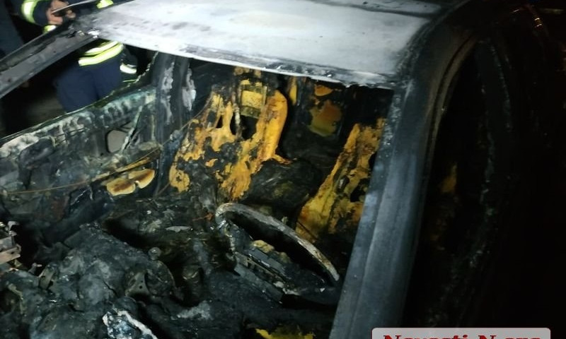 В Николаеве на платной парковке сгорел автомобиль Toyota Camry