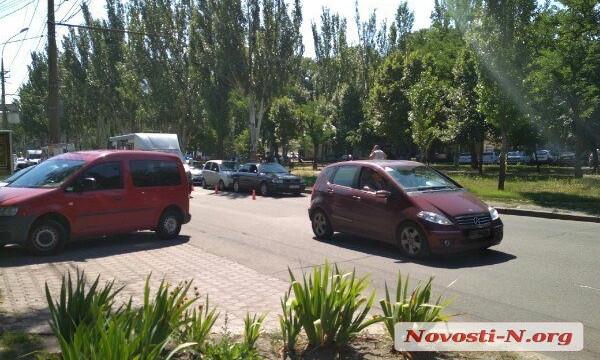 В центре Николаева ДТП: Daewoo врезался в Audi