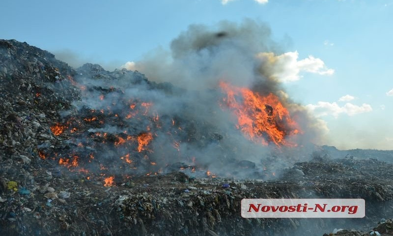 Масштабный пожар: в Большой Коренихе горит городская мусорная свалка