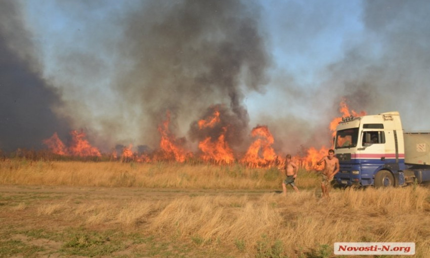 В результате Масштабного пожара возле Николаева есть пострадавшие